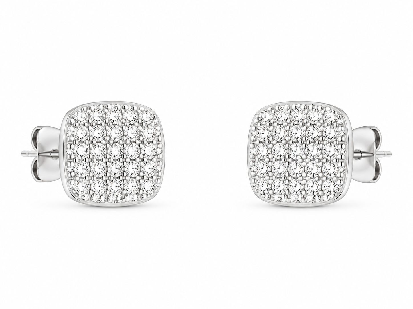 Round Cluster Diamond Earrings